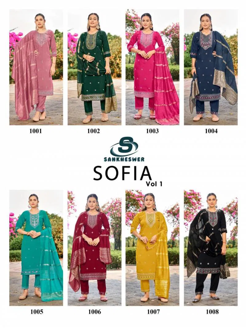 Sofia Vol 1 By Sankheswer Roman Silk Readymade Top Bottom With Dupatta Wholesale In India